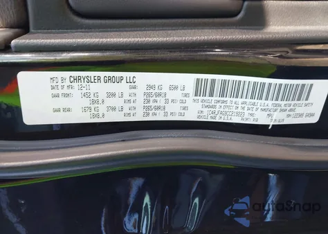 2012 Jeep Grand Cherokee Laredo из США, поврежденный, VIN 1C4RJFAG9CC219223